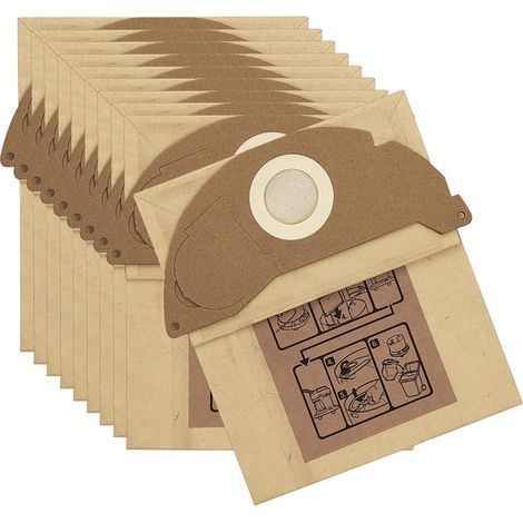 10 sacchetti per aspirapolvere Kärcher 6.904-322.0, sacchetto filtro per MV2, WD2 (1/5)