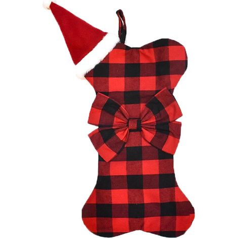 Décoration de bas de Noël, pendentif sapin de Noël (rouge) (1/5)