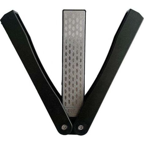 BR-Vie Affûteur Diamanté, Aiguiseur Double Face de Couteau, Pierre à Aiguiser en Diamant , Format de Poche Pliable 400/600 Grain, L'Outil D'Affûtage Pliante Pour la Cuisine de Camping en Extérieur