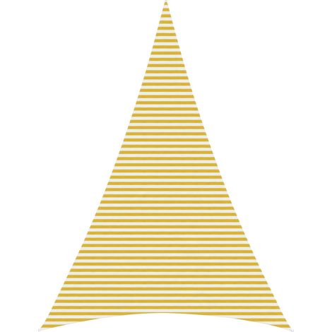 vidaXL Voile d'ombre 5 x 7 x 7 m HDPE Triangulaire Jaune et blanc