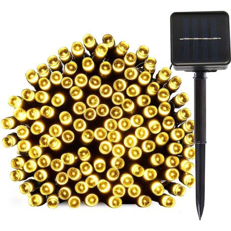 20M 200LED Guirlandes Lumineuses Solaires 8 Modes Étanche Blanc Lumière Guirlande Lumineuse Extérieur Décoration pour Jardin Terrasse Balcon Fenêtre Clôture Arbre Noël Mariage Fairy Lights