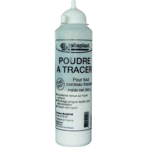 Taliaplast – Poudre à tracer blanc 1000g – Marquage extérieur haute visibilité – Résistance intempéries – Application précise – 400426