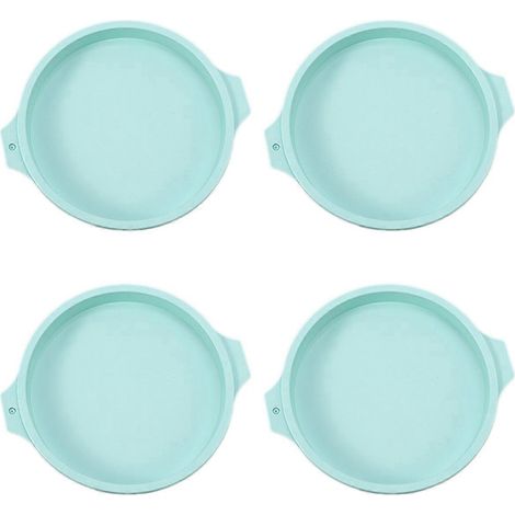 4-teiliges Kuchenform-Set, runde Kuchenschichten, Silikon-Backform, Blau, 8 Zoll