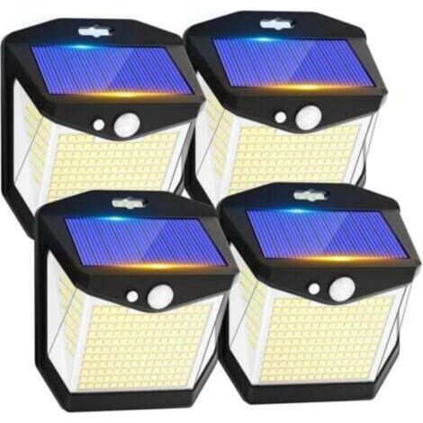 BARKBUSTERS Lampe Solaire Exterieur Détecteur Mouvement - 248 LED Lumiere Solaire Exterieur IP65 Etanche éclairage 270° Sécurité sans Fil lampe Mural Applique Exterieur pour Jardin Lot de 4 (1/4)