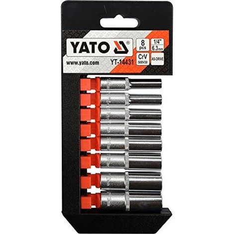 JUEGO DE 8 VASOS DE 1/4'' DE LARGO - YT-14431