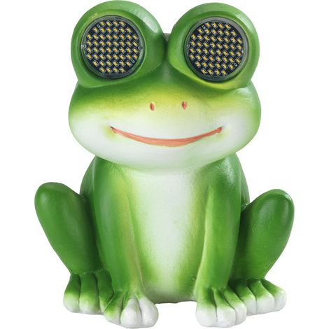 Solarfigur Gartenfigur Frosch LED, mit leuchtenden Augen, 11,8 cm x 13,5 cm (1/5)