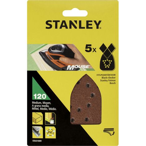 Stanley STA31029 cf 5 fogli a punta a strappo grana 120 per mouse (1/2)
