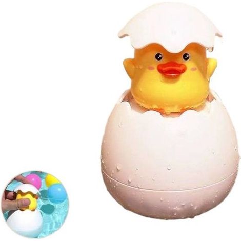 Badeeier mit Pinguin /Dinosaurier /Entenmotiv (Farbe zufällig), glatte, sichere Oberfläche, lustiges, schwimmendes Sprühspielzeug für die Badewan (1/5)