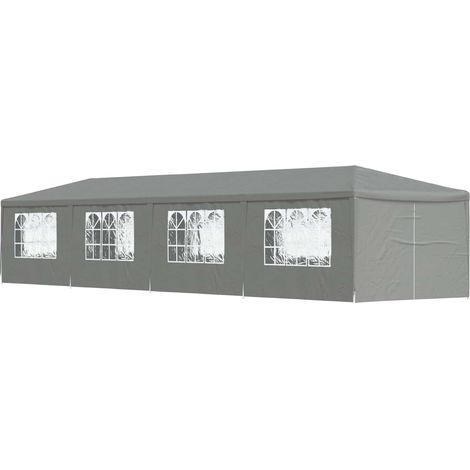 vidaXL Party Tent 1200 x 300 x 255 cm Light Grey PE and Steel