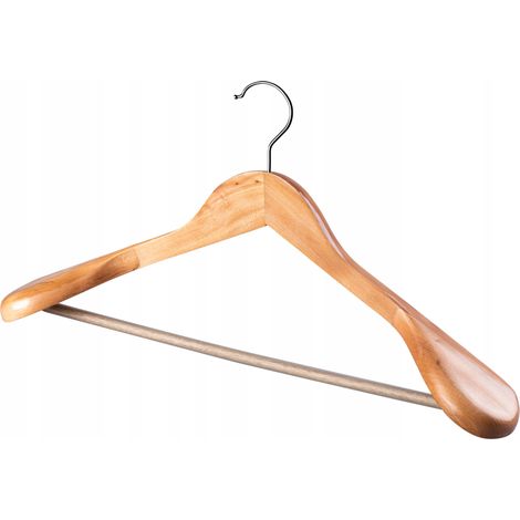 KADAX Kleiderbügel aus Holz, für Kleidung, Hemd, Anzug, Hosen, Rock, 360°drehbarer Haken aus Metall,