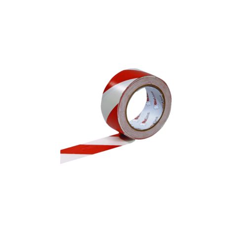 Bizline-351050 Ruban de signalisation adhésif rouge/blanc 50 mm x 33 m x 0.17 mm