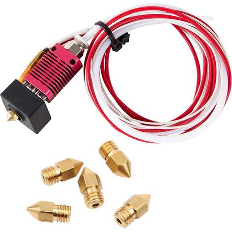 Kit d'extrudeuse Mk8 assemblé pour imprimante 3D Ender 3 / Ender 3 Pro avec bloc chauffant en aluminium, buse de 1,75 mm et 0,4 mm (1/5)