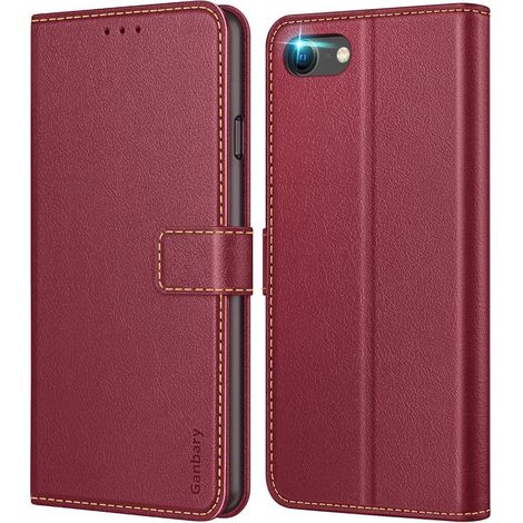 Handyhülle Klapphülle iPhone SE Magnetverschluss Weinrot (1/5)