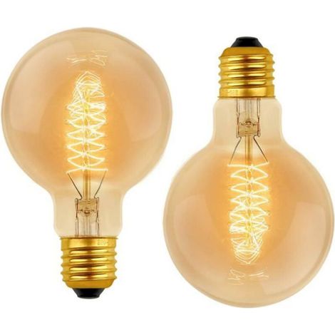 Ampoule G80 - E27 - 40 W - 2700 K - 400 Lm - 220-240 V AC - Filament Tungstène - Lot de 2 (1/4)