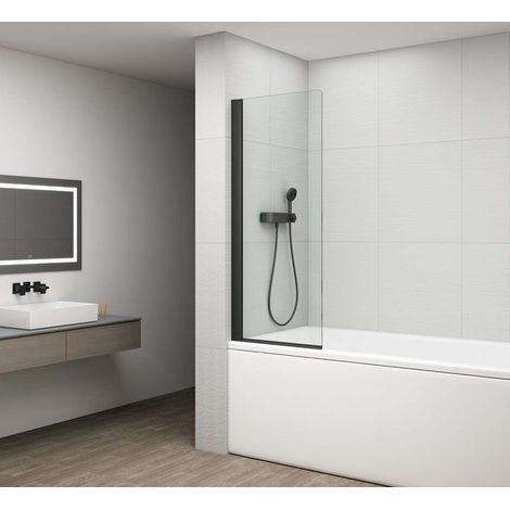Polysan - Schermo per vasca Rota Black 65x150 cm, vetro trasparente FB650 (1/3)