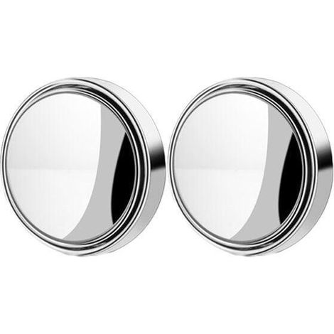 Set mit 2 Totwinkelspiegeln, 5,1 cm runder HD-Glas-Konvexspiegel mit 360°-Weitwinkel und ABS-Gehäuse für Pkw, SUVs und Lkw, Silber (1/5)