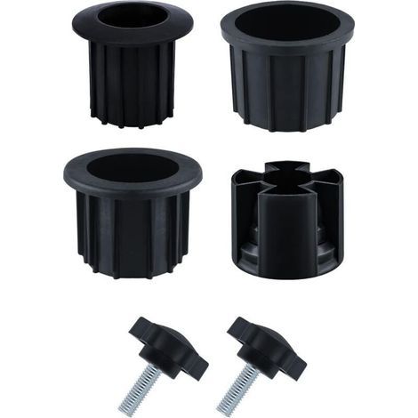 6-teiliges Set mit Schirmständerteilen, Sonnenschirmfuß-Zubehör mit Spanndraht und schwarzem Knopf, Terrassenschirmzubehör für Tisch-x (1/5)