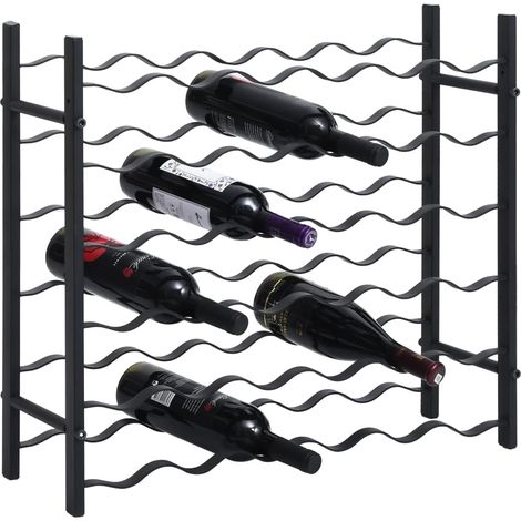 vidaXL Wine Rack for 36 Bottles Black Iron