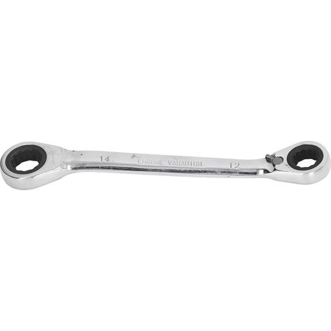 Clé à cliquet double 12-14mm 72 dents acier chrome vanadium double extrémité pour réparation auto (1/5)
