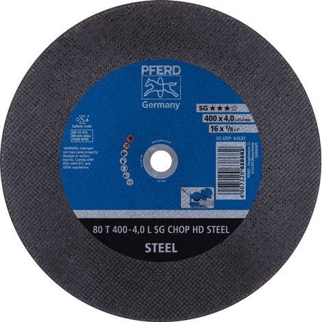 PFERD Trennscheibe T 400x4,0x25,4 mm Leistungslinie SG CHOP HD STEEL für Stahl (1/5)
