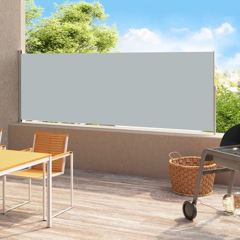 Auvent latéral Store Banne Solaire abri Marquise Brise-soleil rétractable de patio 200x500 cm Gris LKOWF79348 (1/5)