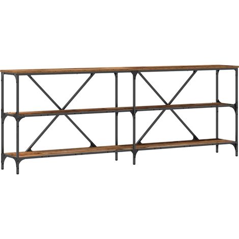 Maison Exclusive - Tavolo consolle con lo scaffale Legno vecchio 200 x 30 x 75 cm