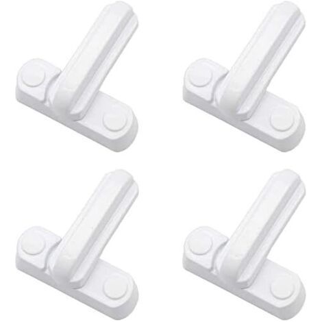 Ash Jammer + Mounting Screws, PVC PVC Door and Window Lock, White High Security Arm, 4 Pack
