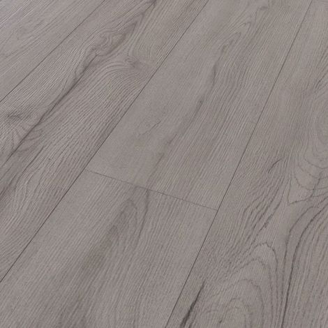 Parquet stratifié chêne gris centenaire 1380 x 193 x 8 mm – 4 bords chanfreinés – Résistance AC4 – Compatible chauffage au sol - D4175