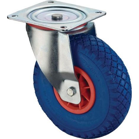 Ruota girevole D.260mm Trgf.160kg con disco centrale Ku.PU blu BS ROLLEN (1/2)