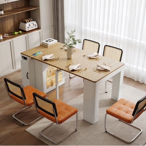 Table extensible îlot cuisine avec rangement OKMYHOME (1/5)