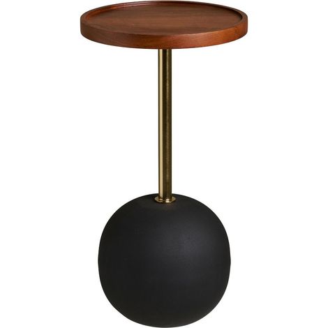 Ronja table d'angle Ø30cm naturel, noir. (1/5)