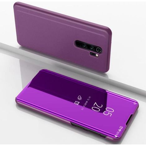 Coque Pour Xiaomi Redmi Note 8 Pro - Étui À Rabat Translucide Avec Support Intégré Et Miroir - Violet (1/4)