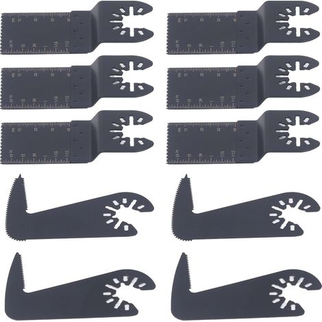 Ensemble de 12 lames de scie oscillantes bimétalliques en acier à haute teneur en carbone, universelles pour outils multifonctions, pour bois et plastique.