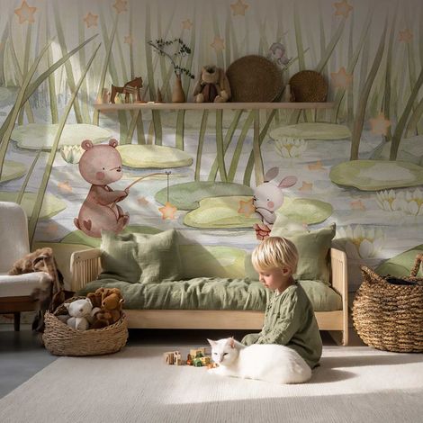 Papier peint étoiles nature chambre bébé papier peint (1/5)