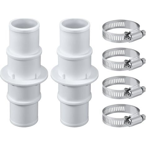 2pcs Connecteur de Tuyau de Piscine, avec 4 Acier Inoxydable Colliers de Serrage 32mm ou 38mm Adaptateur de Tuyau Piscine pour Aspirateur de Piscine Nettoyeurs Tuyaux de Pompe à Filtre (1/5)