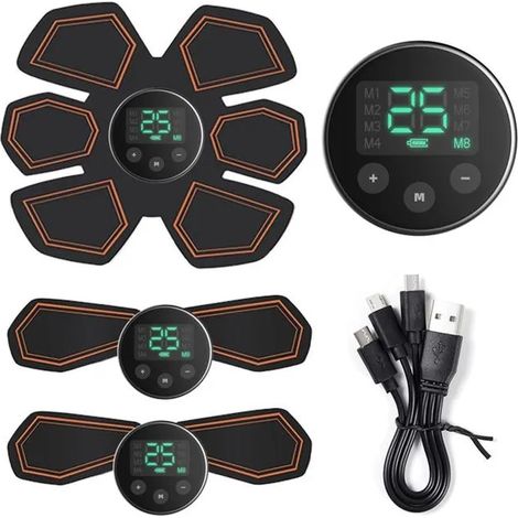 Électrostimulateur Musculaire Ceinture Fitness 8 Modes 25 Niveaux Réglables Batterie Rechargeable (1/5)
