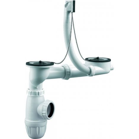 Scarico completo con tappo, 2 vasche, diametro 50 mm VALENTIN