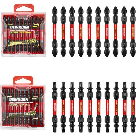 20tlg. Schlagfeste Doppelbit-Sets T20/T25 & PH2, 65mm, S2-Stahl, magnetisch (1/5)