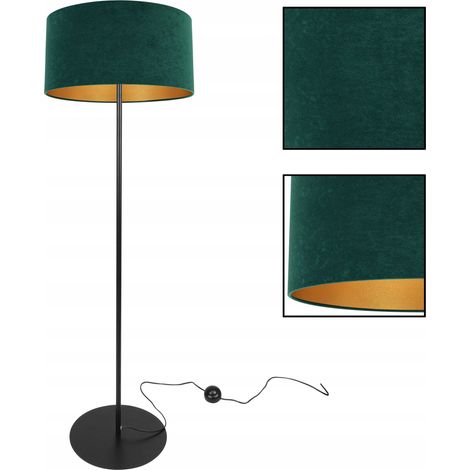 LAMPADA DA TERRA, TREPPIEDE, CROMATA, PARALUME IN VELLUTO