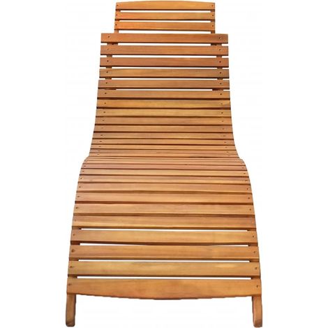 Chaise longue  Transat  Bain de soleil Bois d'acacia solide Marron (1/5)