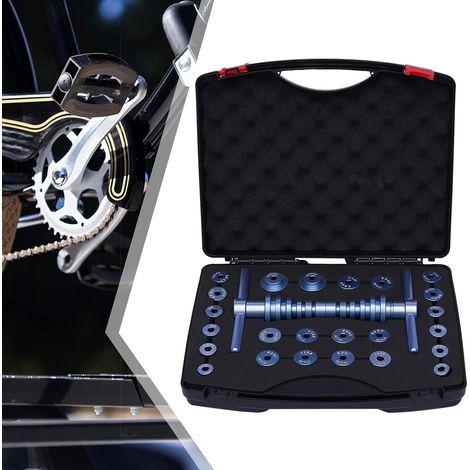 Kit de presse de roulement de vélo, outil d'insertion, de roulement de cycle, kit d'installation universel pour essieu de vélo, kit d'outils de réparation de vélo (1/5)
