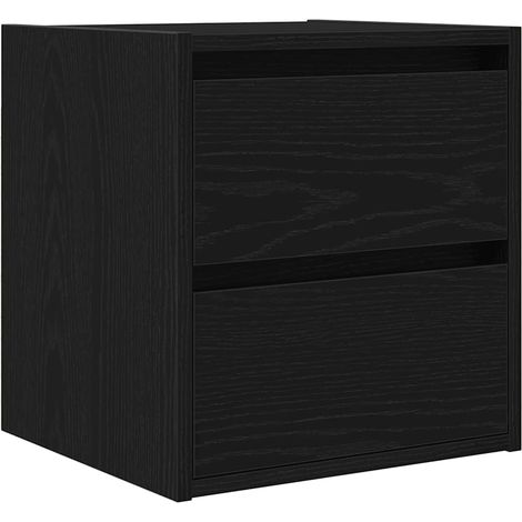 Maison Exclusive - Mesilla de noche de pared roble negro 38x34x40 (1/5)