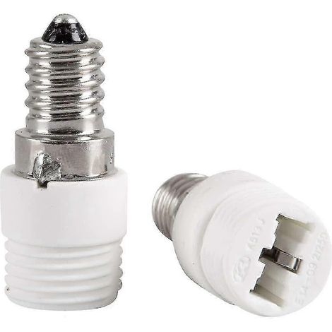 Lot de 2 adaptateurs de douille en céramique E14 vers G9 pour ampoules LED, halogènes et fluocompactes (1/5)