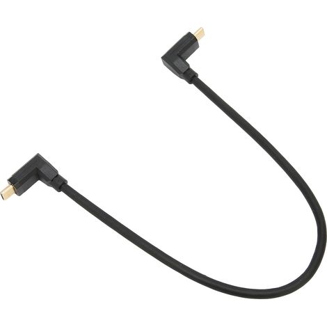 Câble USB-C mâle à mâle 0,3 m, 10 Gbps, angle droit, plaqué or, transfert rapide (1/5)