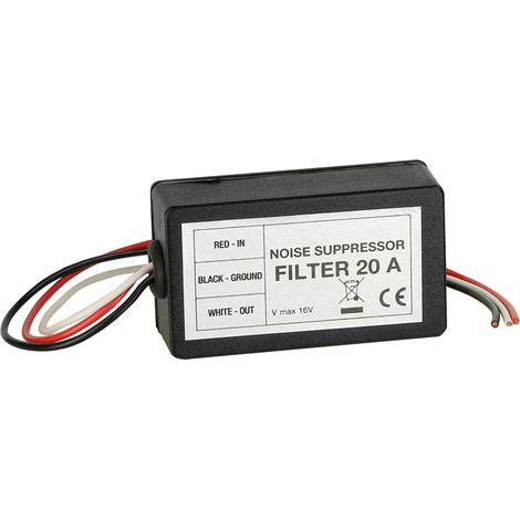 Adnauto – Filtre radio anti-parasite 20A – Suppression des interférences audio – Capacité 20A max – Tension 16V max – Installation facile