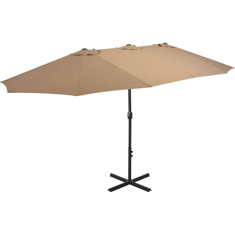 Ombrellone da Esterni con Palo in Alluminio 460x270 cm Tortora vidaXL