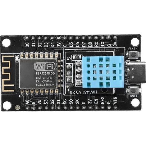 La placa de desarrollo ESP-12F ESP8266 NodeMCU integra el sensor de temperatura y humedad DHT11 CH340 para Arduino Type-C. (1/5)