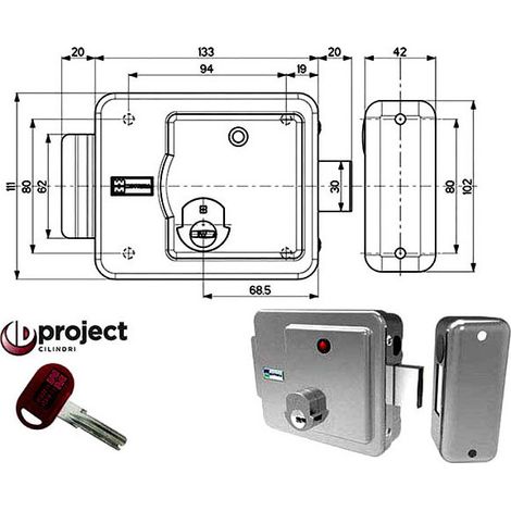 Cerradura eléctrica motorizada izquierda 49Xd1 Mottura