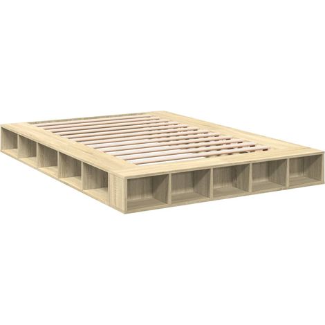 Bed Frame without Mattress Sonoma Oak 150x200 cm King Size vidaXL (1/4)