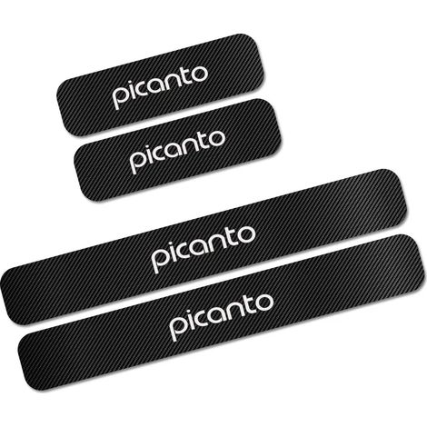 (Picanto) Lot de 4 autocollants de protection de seuil de porte pour Kia Picanto,anti-rayures,effet fibre de carbone,accessoires de tuning (1/3)